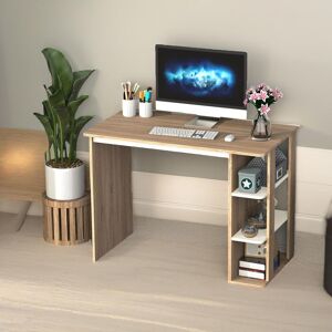 Pirlo Plush Computer Desk With 3 Shelves Home Office Furniture in White White Pirlo Plush Computer Desk With 3 Shelves Home Office Furniture in White White