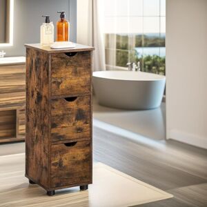 Pirlo Plush Industrial 3 Drawer Storage Unit Rustic Brown Brown Pirlo Plush Industrial 3 Drawer Storage Unit Rustic Brown Brown