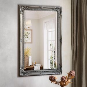 Agenzia 14 Large Decorative Antique Silver Ornate Rectangle Wall Mirror 90 x 60cm Size: 90 x 60 cm Silver 90 x 60 cm Agenzia 14 Large Decorative Antique Silver Ornate Rectangle Wall Mirror 90 x 60cm Size: 90 x 60 cm Silver 90 x 60 cm
