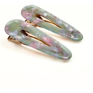 Lemon Daisy Accessories Women's Set of 2 Waterdrop Mint Hair Clips in Green Green One Size Lemon Daisy Accessories Women's Set of 2 Waterdrop Mint Hair Clips in Green Green One Size