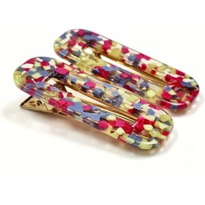 Lemon Daisy Accessories Women's Set of 2 Rectangle Dotted Clips in Pink Pink One Size Lemon Daisy Accessories Women's Set of 2 Rectangle Dotted Clips in Pink Pink One Size