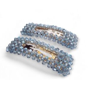 Lemon Daisy Accessories Women's Set of 2 Rectangle Alani Hair Clips in Blue Blue One Size Lemon Daisy Accessories Women's Set of 2 Rectangle Alani Hair Clips in Blue Blue One Size