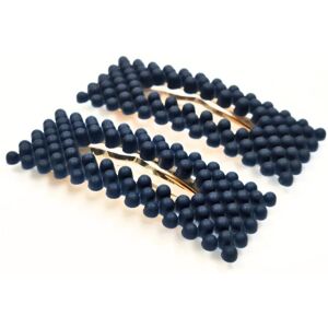 Lemon Daisy Accessories Women's Set of 2 Rectangle Ayva Hair Clips in Navy Navy One Size Lemon Daisy Accessories Women's Set of 2 Rectangle Ayva Hair Clips in Navy Navy One Size