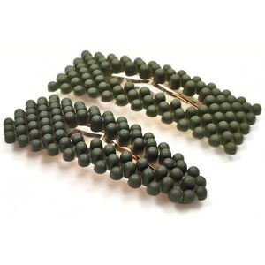 Lemon Daisy Accessories Women's Set of 2 Waterdrop & Rectangle Ayva Hair Clips in Green Green One Size Lemon Daisy Accessories Women's Set of 2 Waterdrop & Rectangle Ayva Hair Clips in Green Green One Size