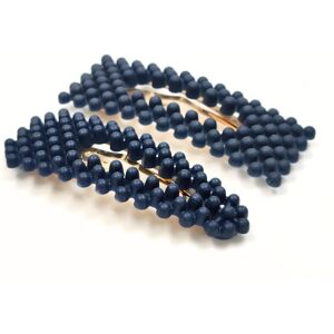 Lemon Daisy Accessories Women's Set of 2 Waterdrop & Rectangle Ayva Hair Clips in Navy Navy One Size Lemon Daisy Accessories Women's Set of 2 Waterdrop & Rectangle Ayva Hair Clips in Navy Navy One Size
