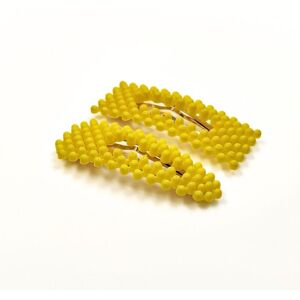 Lemon Daisy Accessories Women's Set of 2 Waterdrop & Rectangle Ayva Hair Clips in Yellow Yellow One Size Lemon Daisy Accessories Women's Set of 2 Waterdrop & Rectangle Ayva Hair Clips in Yellow Yellow One Size