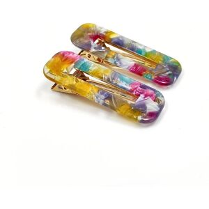 Lemon Daisy Accessories Women's Set of 2 Rectangle Bloom Hair Clips in Blue Blue One Size Lemon Daisy Accessories Women's Set of 2 Rectangle Bloom Hair Clips in Blue Blue One Size