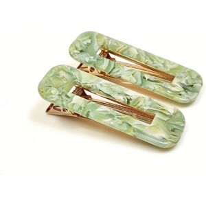 Lemon Daisy Accessories Women's Set of 2 Rectangle Hair Clips in Light Green Light Green One Size Lemon Daisy Accessories Women's Set of 2 Rectangle Hair Clips in Light Green Light Green One Size