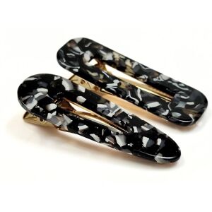 Lemon Daisy Accessories Women's Set of 2 Waterdrop & Rectangle Black & White Hair Clips Black One Size Lemon Daisy Accessories Women's Set of 2 Waterdrop & Rectangle Black & White Hair Clips Black One Size