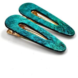 Lemon Daisy Accessories Women's Set of 2 Waterdrop Jade Green Hair Clips Green One Size Lemon Daisy Accessories Women's Set of 2 Waterdrop Jade Green Hair Clips Green One Size