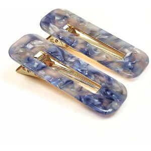 Lemon Daisy Accessories Women's Set of 2 Rectangle Tsunami Hair Clips in Pale Blue Pale Blue One Size Lemon Daisy Accessories Women's Set of 2 Rectangle Tsunami Hair Clips in Pale Blue Pale Blue One Size
