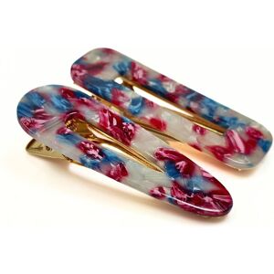 Lemon Daisy Accessories Women's Set of 2 Waterdrop & Rectangle Candy Hair Clips in Pink Pink One Size Lemon Daisy Accessories Women's Set of 2 Waterdrop & Rectangle Candy Hair Clips in Pink Pink One Size