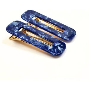 Lemon Daisy Accessories Women's Set of 2 Rectangle Dark Night Hair Clips in Blue Blue One Size Lemon Daisy Accessories Women's Set of 2 Rectangle Dark Night Hair Clips in Blue Blue One Size