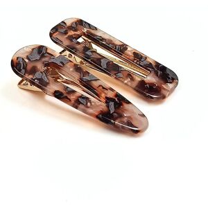 Lemon Daisy Accessories Women's Set of 2 Waterdrop & Rectangle Jupiter Hair Clips in Brown Brown One Size Lemon Daisy Accessories Women's Set of 2 Waterdrop & Rectangle Jupiter Hair Clips in Brown Brown One Size