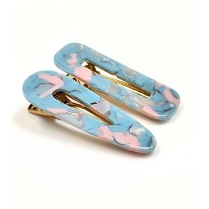 Lemon Daisy Accessories Women's Set of 2 Waterdrop & Rectangle Sky Hair Clips in Blue Blue One Size Lemon Daisy Accessories Women's Set of 2 Waterdrop & Rectangle Sky Hair Clips in Blue Blue One Size