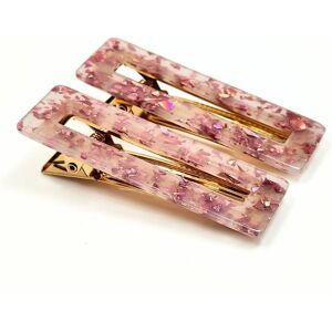 Lemon Daisy Accessories Women's Set of 2 Rectangle Frosted Hair Clips in Pink Pink One Size Lemon Daisy Accessories Women's Set of 2 Rectangle Frosted Hair Clips in Pink Pink One Size