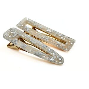 Lemon Daisy Accessories Women's Set of 2 Waterdrop & Rectangle Frosted Hair Clips in Silver Silver One Size Lemon Daisy Accessories Women's Set of 2 Waterdrop & Rectangle Frosted Hair Clips in Silver Silver One Size