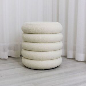 CARME HOME Daisy Ivory Teddy fabric Storage Stool Ivory CARME HOME Daisy Ivory Teddy fabric Storage Stool Ivory