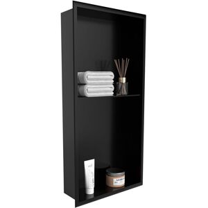Blylund Stainless Steel Wall-inserted Shower Niche 12'' x 24'' in Black Black Blylund Stainless Steel Wall-inserted Shower Niche 12'' x 24'' in Black Black