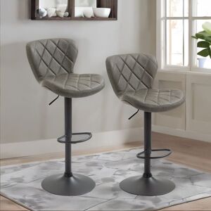Rafaelo Mobilia 2PC Height Adjustable 360 Swivel Barstools Set Black Kitchen Livingroom Furniture in Dark Grey Dark Grey Rafaelo Mobilia 2PC Height Adjustable 360 Swivel Barstools Set Black Kitchen Livingroom Furniture in Dark Grey Dark Grey