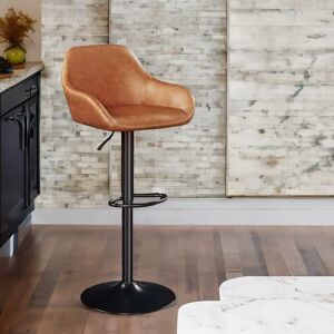 Rafaelo Mobilia 2PC Height Adjustable 360 Faux Leather Swivel Barstools Set Brown Brown Rafaelo Mobilia 2PC Height Adjustable 360 Faux Leather Swivel Barstools Set Brown Brown