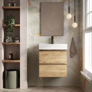Banyetti Vatilla 600mm WallHung Vanity Unit with Veneto 1 TH Basin-Ostippo Oak in Light Oak Light Oak Banyetti Vatilla 600mm WallHung Vanity Unit with Veneto 1 TH Basin-Ostippo Oak in Light Oak Light Oak