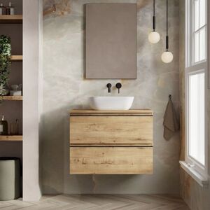 Banyetti Vatilla 800mm Wall Hung Vanity with Matching Worktop-Ostippo Oak in Light Oak Light Oak Banyetti Vatilla 800mm Wall Hung Vanity with Matching Worktop-Ostippo Oak in Light Oak Light Oak