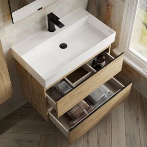 Banyetti Vatilla 800mm WallHung Vanity Unit with Veneto 1 TH Basin-Ostippo Oak in Light Oak Light Oak Banyetti Vatilla 800mm WallHung Vanity Unit with Veneto 1 TH Basin-Ostippo Oak in Light Oak Light Oak