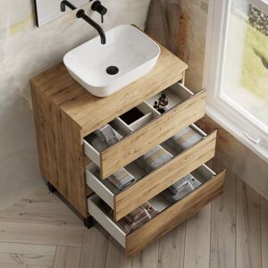 Banyetti Vatilla 700mm Floorstanding Vanity with Matching Worktop-Ostippo Oak in Light Oak Light Oak Banyetti Vatilla 700mm Floorstanding Vanity with Matching Worktop-Ostippo Oak in Light Oak Light Oak