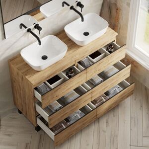 Banyetti Vatilla 1200mm Floorstanding Vanity with Matching Worktop-Ostippo Oak in Light Oak Light Oak Banyetti Vatilla 1200mm Floorstanding Vanity with Matching Worktop-Ostippo Oak in Light Oak Light Oak