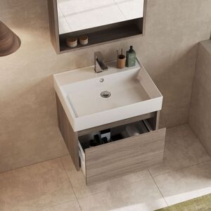 Banyetti Mino 600mm WallHung Vanity Unit with Veneto 1 TH Basin-Nebraska Oak in Brown Brown Banyetti Mino 600mm WallHung Vanity Unit with Veneto 1 TH Basin-Nebraska Oak in Brown Brown