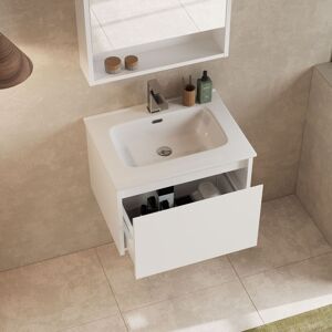 Banyetti Mino 600mm WallHung Vanity with Athena-Gloss White White Banyetti Mino 600mm WallHung Vanity with Athena-Gloss White White