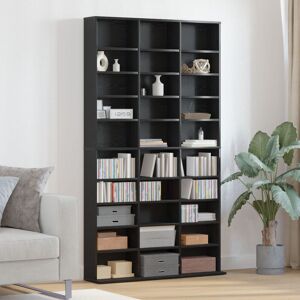Berkfield Home CD Cabinet Black oak Engineered wood 101 x 23 x 177.5 cm Shelving Black 101 x 23 x 177.5 cm Berkfield Home CD Cabinet Black oak Engineered wood 101 x 23 x 177.5 cm Shelving Black 101 x 23 x 177.5 cm