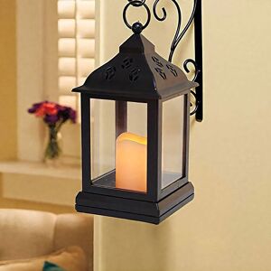 Bright Zeal 2pcs 9.5" Vintage Decorative Candle Lanterns Christmas in Black Black Bright Zeal 2pcs 9.5" Vintage Decorative Candle Lanterns Christmas in Black Black