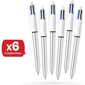 Bic 4 Colour Shine Silver - Pack of 6 Multicolor Bic 4 Colour Shine Silver - Pack of 6 Multicolor