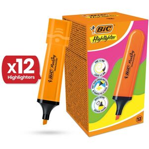 Bic Highlighter Flat - Neon Orange - Box of 12 Multicolor Bic Highlighter Flat - Neon Orange - Box of 12 Multicolor