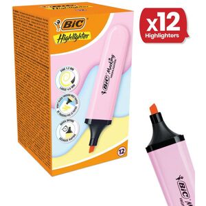 Bic Highlighter Flat - Pastel Pink Box of 12 Multicolor Bic Highlighter Flat - Pastel Pink Box of 12 Multicolor