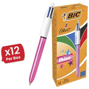 Bic 4 Colour Shine - Pink - Pack of 12 Multicolor Bic 4 Colour Shine - Pink - Pack of 12 Multicolor