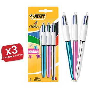 Bic 4 Colour Pack of 3 - 1 Shine Blue + 1 Shine Silver + 1 Shine Pink Pink Bic 4 Colour Pack of 3 - 1 Shine Blue + 1 Shine Silver + 1 Shine Pink Pink