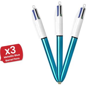 Bic 4 Colour Shine - Blue - Pack of 3 Blue Bic 4 Colour Shine - Blue - Pack of 3 Blue