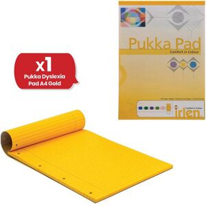 Pukka Dyslexia Pad A4 80Gsm Ruled With Margin 100 Pages 50 Sheets - Color: Gold Multicolor Pukka Dyslexia Pad A4 80Gsm Ruled With Margin 100 Pages 50 Sheets - Color: Gold Multicolor