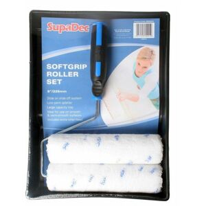 SupaDec Softgrip Paint Roller Set in White White SupaDec Softgrip Paint Roller Set in White White