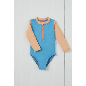 Grass & Air Girl's Ribbed Kids Long Sleeve Swimsuit in Turquoise Size: 3-4 Years Turquoise 3-4 Years Grass & Air Girl's Ribbed Kids Long Sleeve Swimsuit in Turquoise Size: 3-4 Years Turquoise 3-4 Years