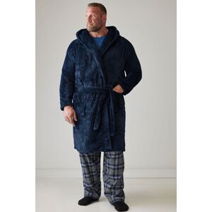 BadRhino Men's Textured Fleece Dressing Gown in Blue Size: 7-8XL Blue 7-8XL BadRhino Men's Textured Fleece Dressing Gown in Blue Size: 7-8XL Blue 7-8XL