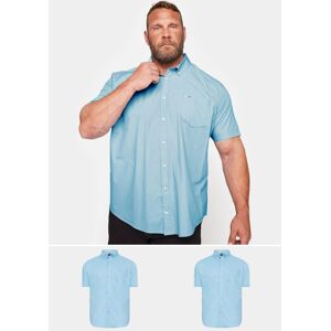 BadRhino Men's 2 Pack Short Sleeve Oxford Shirts in Blue Size: 1XL Blue 1XL BadRhino Men's 2 Pack Short Sleeve Oxford Shirts in Blue Size: 1XL Blue 1XL