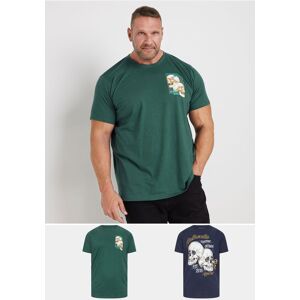 BadRhino Men's 2 Pack Printed T-Shirts in Green Size: XL Green XL BadRhino Men's 2 Pack Printed T-Shirts in Green Size: XL Green XL