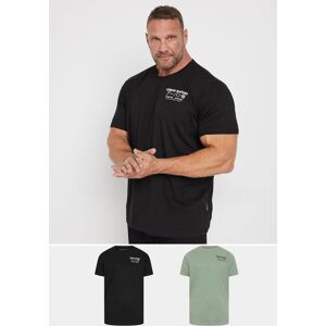 BadRhino Men's 2 Pack Printed T-Shirts in Black Size: XL Black XL BadRhino Men's 2 Pack Printed T-Shirts in Black Size: XL Black XL