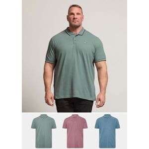BadRhino Men's 3 Pack Tipped Polo Shirts in Green Size: 7-8XL Green 7-8XL BadRhino Men's 3 Pack Tipped Polo Shirts in Green Size: 7-8XL Green 7-8XL
