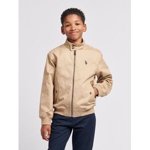 U.S. POLO ASSN. Boy's Cotton Twill Harrington Jacket in Natural Size: 9-10 Years Natural 9-10 Years U.S. POLO ASSN. Boy's Cotton Twill Harrington Jacket in Natural Size: 9-10 Years Natural 9-10 Years