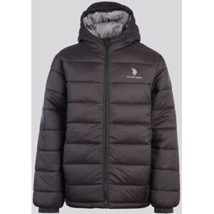 U.S. POLO ASSN. Boy's Hooded Quilted Jacket in Black Size: 8-9 Years Black 8-9 Years U.S. POLO ASSN. Boy's Hooded Quilted Jacket in Black Size: 8-9 Years Black 8-9 Years